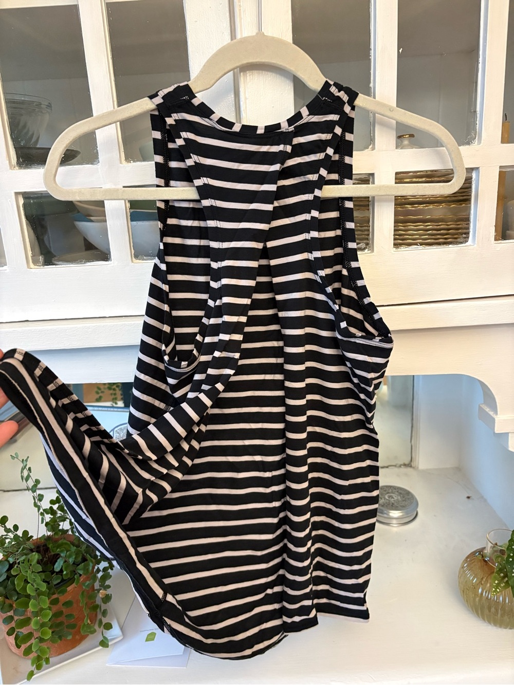 lululemon athletica Black & Grey Striped Sleeveless Tank Top - Picture 2 of 5